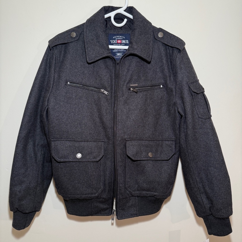 Ecko Men's Wool Bomber Jacket